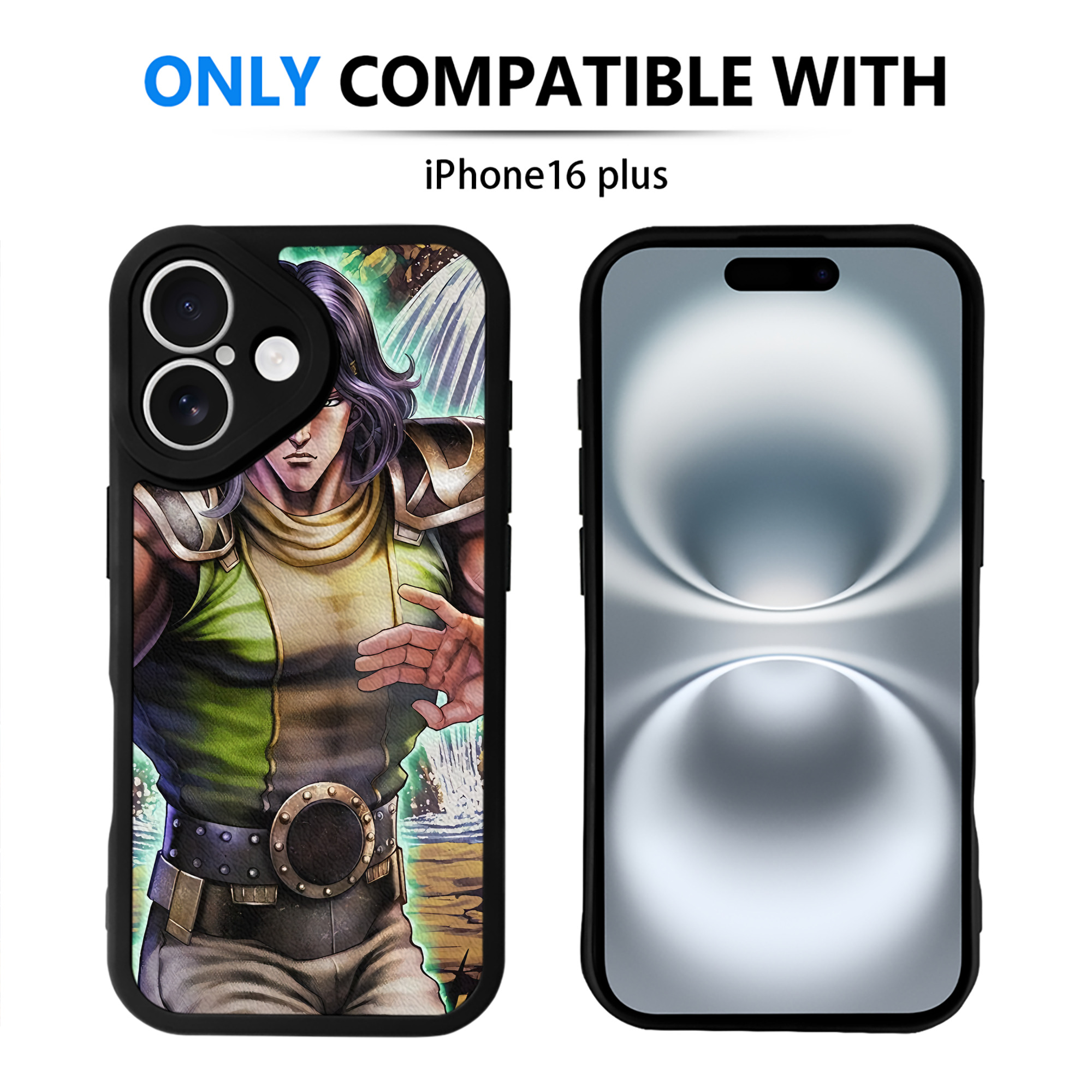 （画像用） 北斗の拳 Fist of the North Star 【iPhone 16シリーズ対応】シリコンスマホケース（レザー調） 材質：シリコン